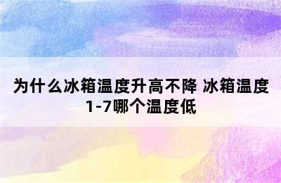 为什么冰箱温度升高不降 冰箱温度1-7哪个温度低